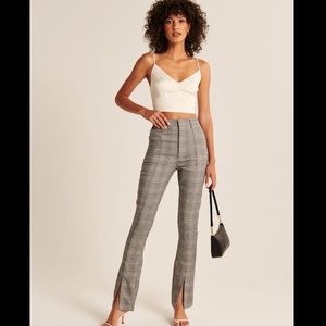 NWT Abercrombie & Fitch Plaid Split-Hem Pants